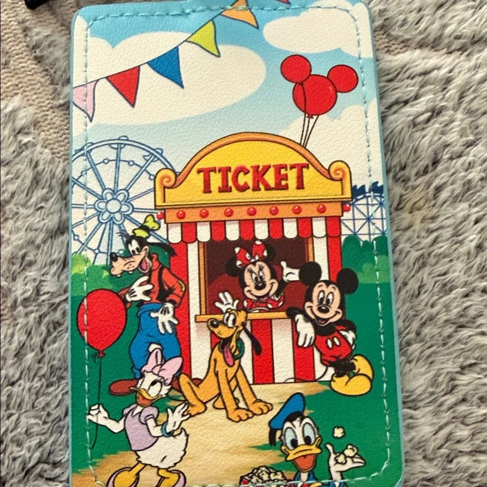 Disney Park Ticket Cardholder Lanyard - Blue with Classic Characters - Picture 2 of 4